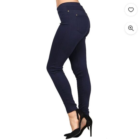 Lildy Women's Denim Leggings Stretchable Cotton Blend Small-Medium NWT S/M - Picture 3 of 11